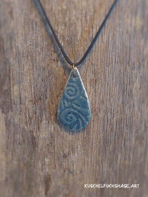 Anhänger 0078 - Draape - Wassertropfen - rauchblau